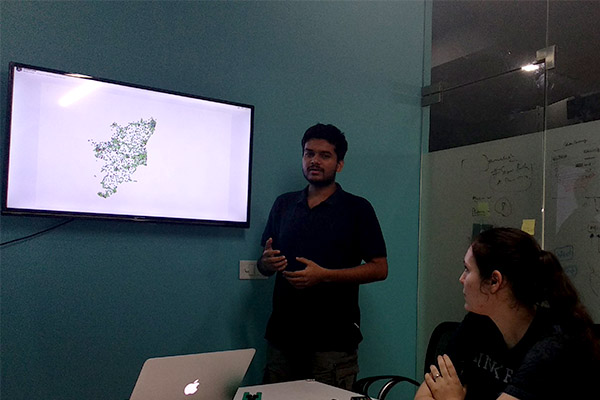 Parth demoing his work