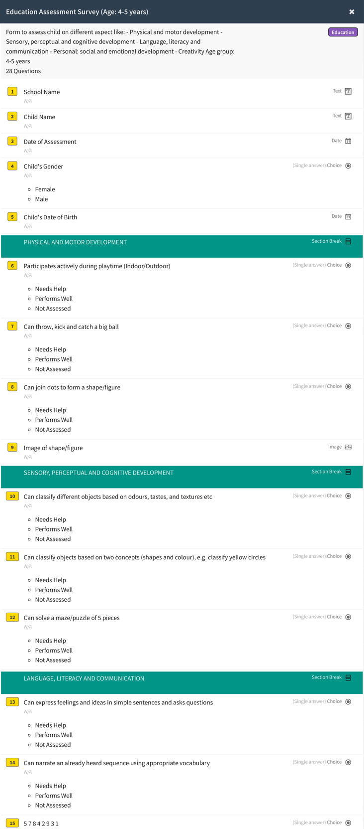assessment in education form template assessment in education form template
